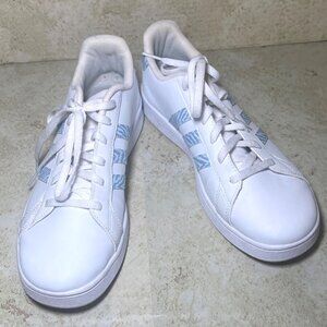 Adidas Grand Court Sneakers Blue Zebra Print‎ Accents Lace-Up Comfortable Size 6